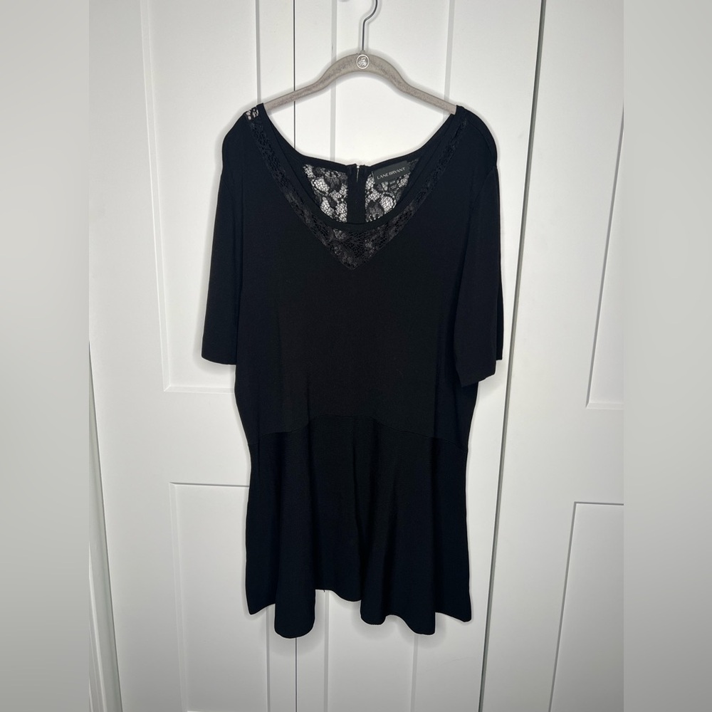 Lane Bryant Jersey Knit Peplum Lace Top Women’s Plus Size 26 / 28
